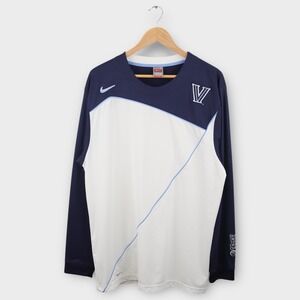 Nike Villanova Wildcats Long Sleeve Shirt L Blue White Team Issued FitDry